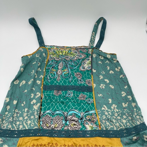 Tiny for Anthropologie Scarf Printed Tunic Dress Crochet Detailing Front Pockets - Picture 6 of 15